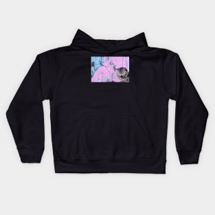 Two cats (pink) Kids Hoodie